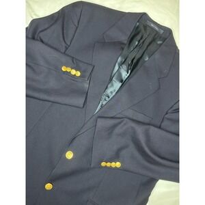 Vintage Chaps Ralph Lauren 42R Regular‎ Navy Blue Blazer Gold Buttons Sport Coat